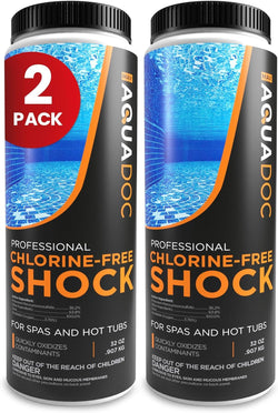 Aquadoc Non-Chlorine Spa Shock for Hot Tub - 32oz (2 Pack) - Chlorine Free Treatment & Enhanced Shock to Assist Bromine - Made in USA