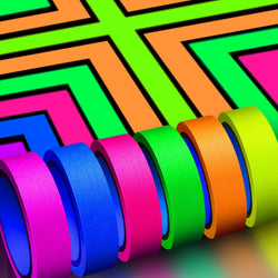Whaline 6 Colors Neon Gaffer Cloth Tape Fluorescent Rainbow Color UV Blacklight Tape Neon Duct ReflectiveTape for UV Party Theatres Staged Dark Areas(1 inch x 34.8 feet)