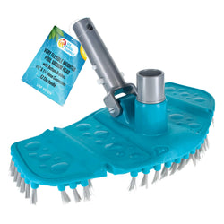 U.S. Pool Supply Very Flexible Weighted Pool Vacuum Head with Bottom Brushes, 1-1/2" & 1-1/4" Hose Connection, EZ Clip Pole Handle - Above-Ground & Inground Swimming Pools – Vinyl Liner Floor, Wall
