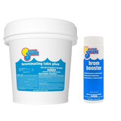 In The Swim Bromine Plus Tablets and Bromine Booster Bundle: 8 Pound Bucket of 1-inch Bromine Tablets and 2 Pound Brom Booster for Spas & Hot Tubs