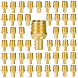SUNGATOR 50-Pack 1/2" NPT to 1/2" PEX Male Adapter, No Lead Brass, NSF, UPC Certified