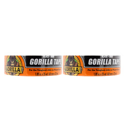 Gorilla Duct Tape, Black Tape, 1.88" x 35 yd (Pack of 2) - Heavy Duty and Weather Resistant for Indoor or Outdoor