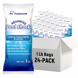 24 Pack Advanced Pool Shock, 68% Calcium Hypochlorite – Fast-Acting Shock Pool Treatment, Quick-Dissolving Chlorine Granules for Inground & Above Ground Swimming Pools, 24 x 1 lb Bags (24 lb Total)
