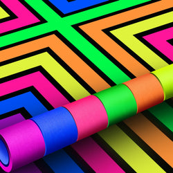 Whaline 6 Colors Neon Gaffer Cloth Tape Fluorescent Rainbow Color UV Blacklight Glow in The Dark Tapes Neon Duct Reflective Tapes for Party Supplies (2 Inch x 16.5 Ft)