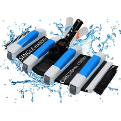 Enhanced Pool Vacuum Head with Direction-Control Swivel Handle Pool Brush Head with Wheels for Vinyl Liner Professional Weighted Pool Vac Cleaner for Inground & Above Ground Pool - Blue