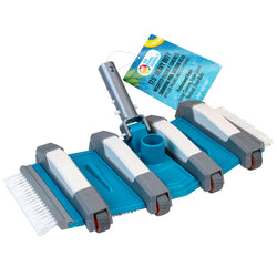 U.S. Pool Supply 17.5" Heavy Duty Weighted Flexible Concrete Swimming Pool Vacuum Head with Side Brushes and EZ Clip Handle - Professional Grade - Faster Cleaning, Easier Debris Removal, Clean Walls