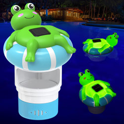 Uekars Pool Chlorine Floater, Solar Frog Chlorine Floater with Light, Glow in Dark Chlorine Tablet Floaters, Adjustable Release, Large Capacity Floating Chlorines Dispenser for Pool, Hot Tub, Spa