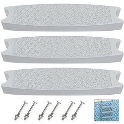 Goovilla Pool Ladder Steps Replacement, (3-Pack) 18" Universal Heavy-Duty Molded Plastic Swimming Pool Ladder Rung Step with 6 PCS Stainless Steel Bolts for Inground and Above Ground Pools, Grey