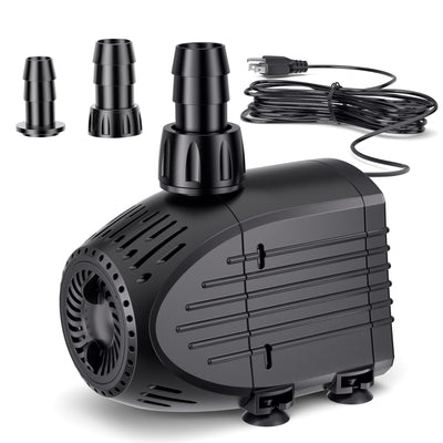 NFESOLAR Submersible Water Pump 880GPH, 60W Ultra Quiet Fountain Pump with Dry Burning Protection 9ft High Lift for Fish Pond, Fountains, Waterfall, Hydroponics, Aquariums KF206