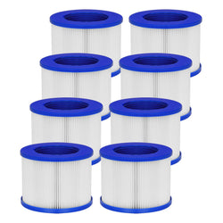 vkolim Hot Tub Replacement Filter Cartridges - Compatible with All RELXTIME, ALEKO, Wejoy, Aquaspa Hot Tub More - Screw-in Spa Filters for Inflatable Hot Tubs & Massage Pools (8 Pack)