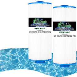 HANXER 5CH-502 Spa Filter Cartridge Replaces for PPM50SC-F2M, Filbur FC-0195, Marquis Spa 20041, 20091, 370-0237, C-5303, 50501, 2" Male Thread/MPT Hot Tub Filter, 50 sq.ft Cal Spas, 2 Pack