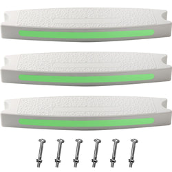TonGass (3-Pack, White) 18" Universal Pool Ladder Step Replacement with Reflective Strip, Plastic Swimming Pool Ladder Rung Step with Stainless Steel Bolts for Inground Above Ground Pools