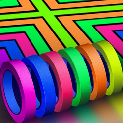 Whaline 6 Colors Neon Gaffer Cloth Tape, Fluorescent UV Blacklight Tape for UV Party (0.6 inch x 60 feet)