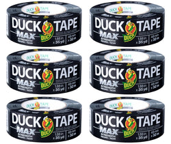 Duck Brand Max Strength Duct Tape, Black, 1.88 Inch x 35 Yards, 240867 (Pack of 6)