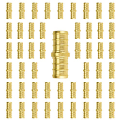 SUNGATOR 50-Pack 1/2" Pex Coupling, No Lead Brass, 1/2 Inch Pex Fittings, NSF, UPC Certified