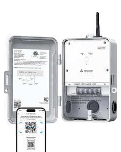 DEWENWILS Matter Smart WiFi Pool Pump Timer, 240VAC, 3HP 40A, Heavy Duty Timer Switch, Works with Apple HomeKit, Amazon Alexa, Google Home, SmartThings, 2.4GHz WiFi Only, ETL Listed