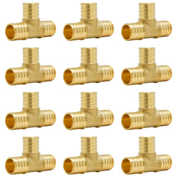 SUNGATOR 12-Pack 1" Pex Tee, No Lead Brass, 1 Inch Pex Fittings