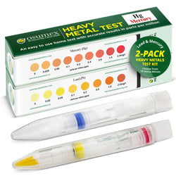 Mercury and Lead Test Kit Specific Kit 2 Test Pack - Heavy Metals Test Kit, At Home Water Testing Kit, Lead Testing Kit, Mercury Test Kit, Heavy Metal Test Kit for Urine, Water, Food & Other Materials
