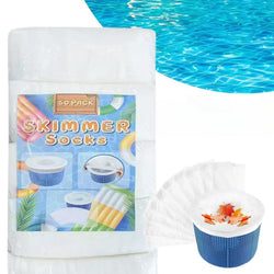 Bellar 100PCS Pool Skimmer Socks for Skimmer Basket Ultra Fine Mesh Screen Socks for Inground and Above Ground Pool Filter Socks for Pool Skimmer Turbo Dog Hair Catcher for Pool Skim-aound (100, White