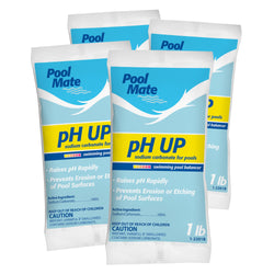 Pool Mate 1-Pound 4-Pack Premium pH Up for Pools, 100% Sodium Carbonate, Made in USA