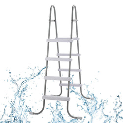 Outvita Metal Frame Above Ground Swimming Pool Entry, 4 Step Exit Ladder for 52" High Wall Pools, 300 Pound Capacity