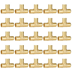 SUNGATOR 25-Pack 3/4" Pex Tee, No Lead Brass, 3/4 Inch Pex T Fittings