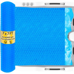 Angooni 7x7FT Hot Tub Thermal Blanket - 16 Mil Hot Tub Bubble Insulation, Thermal Solar Blanket for Insulating Inflatable Hot Tub Spas, Pools(213x213 cm)