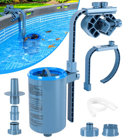KIrSwp Above Ground Pool Skimmer | Wall Mount Surface Skimmer-Adjustable Height Bracket | Floating Pool Skimmer Removable Skimmer Basket, Auto Skimming Pool Surface Debris