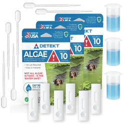 #1 EPA Trusted - Made in USA Detekt® Blue-Green Algae Toxin Test Kit - 10-Minute Results - DIY Testing for Ponds, Lakes, Reservoirs - No Lab Required (3 Kits = 6 Tests)