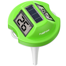 Pool Thermometer Floating Easy Read with Dual Jumbo-Sized Screens, Solar Digital Pool Temperature Thermometer Floating for SPA, Ponds (Green)