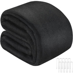 Fanfanwin 20x 25 Feet Pond Liner Underlayment Non Woven Geotextile Underlayment Fabric with 10 U-pins for Outdoor Pond Streams Fountains Garden Waterfalls Fishpond Retaining Walls Weed Barrier