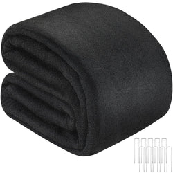 Fanfanwin 10 x 10 Feet Pond Liner Underlayment Non Woven Geotextile Underlayment Fabric with 10 U-pins for Outdoor Pond Streams Fountains Garden Waterfalls Fishpond Retaining Walls Weed Barrier