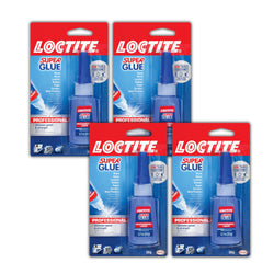 Loctite Super Glue Liquid Professional, Clear, 0.7 fl oz Bottle, 4 Pack - Superglue for Plastic, Wood, Metal, Crafts & Repair, Cyanoacrylate Adhesive Instant Glue, Quick Dry
