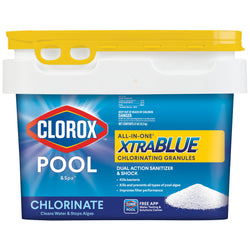 Clorox® Pool&Spa All in One XtraBlue Chlorinating Granules, Dual Action Sanitizer & Shock, Kills Bacteria (27 LB)