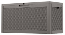 Outdoor Storage Box, 60 Gallon Outside Deck Box Waterproof, Resin Outdoor Storage Cabinet With Lockable Lid, Storage Bench for Garden Tools, Patio Cushions, Pool Tools, Package Delivery, Gray