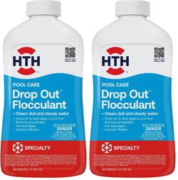 HTH Pool Flocculant Liquid | Clears Cloudy Water | Fast-Acting | 32 Fl Oz | Pack of 2