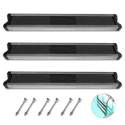 Vellynoox Stainless Steel Pool Ladder Steps Replacement 3-Pack 18.37" Universal Heavy-Duty Swimming Pool Ladder Rung Step with 6 PCS Stainless Steel Bolts for Inground and Above Ground Pools Treads
