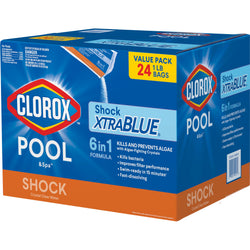Clorox® Pool&Spa™ Shock XTRABLUE®, Kills Bacteria & Algae in Swimming Pools, Swim-Ready in 15 Minutes, (24-Pack)