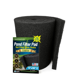 Aquatic Experts Classic Koi Pond Filter Pad COARSE – Bulk Roll Pond Filter Media, Rigid Ultra-Durable Latex Coated Fish Pond Filter Material US (14" x 56", Coarse (Black))
