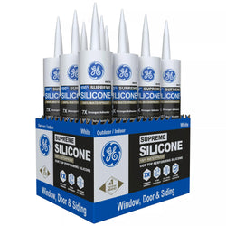 GE All Purpose Silicone Caulk, Clear, 10 fl oz Cartridge, 12 Pack - 100% Waterproof Silicone Sealant, Stronger Adhesion, Freeze & Sun Proof