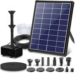 Biling 5.5W Solar Fountain Pump for Bird Bath, DIY Solar Water Pump with Double-Layer Nozzles & Dry-Run Protection 5 FT Tubing for Birdbath, Garden Ponds, Water Features