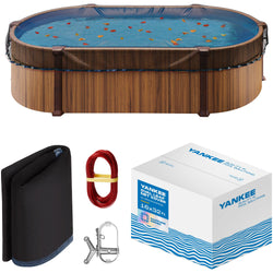 Yankee Pool Leaf Net Cover for Oval Pool 16x32 Ft.- Heavy-Duty 0.15” Above-Ground Leaf Net | Swimming Pool Net to Protect from Leaves, Debris, and Clogging