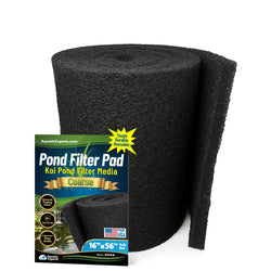 Aquatic Experts Classic Koi Pond Filter Pad COARSE – Bulk Roll Pond Filter Media, Rigid Ultra-Durable Latex Coated Fish Pond Filter Material US (16" x 56", Coarse (Black))