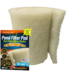 Aquatic Experts Beige COARSE Pond Filter Pad - 1.25 inch Thick - Bulk Roll Water Garden Filter Pond Media - Made in USA, (1.25 inch by 16 inch by 56 inch)
