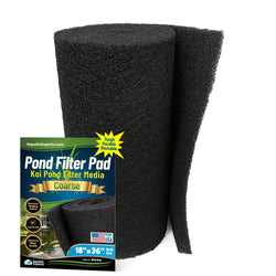 Aquatic Experts Classic Koi Pond Filter Pad COARSE – Black Bulk Roll Pond Filter Media, Rigid Ultra-Durable Latex Coated Fish Pond Filter Material US, (18" x 36")