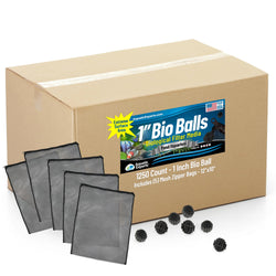Aquatic Experts Bio Balls Filter Media, 1 Inch Small Bio Ball for Ponds and Aquarium Filters, Perfect Aquarium Filter Media, Made in The USA, (1250 Count with 5 Mesh Bags)