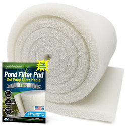 Classic Koi Pond Filter Pad FINE - White Bulk Roll Pond Filter Media, Ultra-Durable Pond Filters for Outdoor Ponds, Reusable Fish Pond Filter Material, USA, Aquatic Experts (3/4" - 1" x 12" x 72")