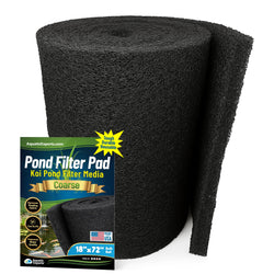 Aquatic Experts Classic Koi Pond Filter Pad COARSE – Bulk Roll Pond Filter Media, Rigid Ultra-Durable Latex Coated Fish Pond Filter Material US (18" x 72", Coarse (Black))