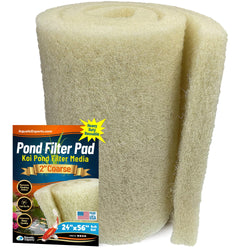 Aquatic Experts Cream COARSE Pond Filter Pad - 2 inch Thick - Bulk Roll Water Garden Filter Pond Media - Made in USA, (2 inch by 24 inch by 56 inch)