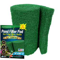 Aquatic Experts Green COARSE Pond Filter Pad - 2 inch Thick - Bulk Roll Water Garden Filter Pond Media - Made in USA, (14" x 56")